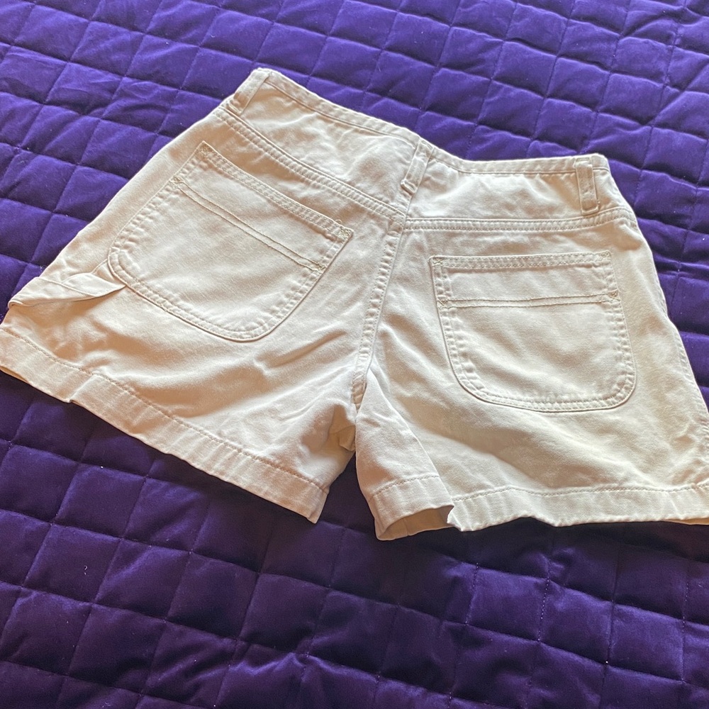 Women’s Cream Button-Front Casual Shorts, vintage, 90’s, 100% cotton